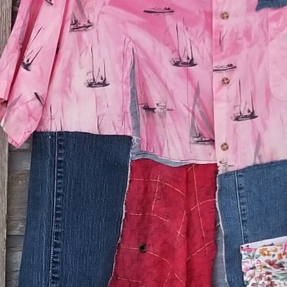 Sail Boat ArtWear Upcycled Nautical Shirt Tunic - Picture 7 of 7